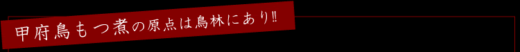 甲州鳥もつ煮の原点は鳥林にあり!!